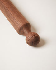 Farmhouse Pottery walnut rolling pin — alternate angle