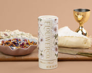 Flouwer Co. | Floral Garnishing Salt, eco-friendly packaging, crunchy sea salt with edible flower petals, ideal for enhancing salads, cheeses, and savory dishes.