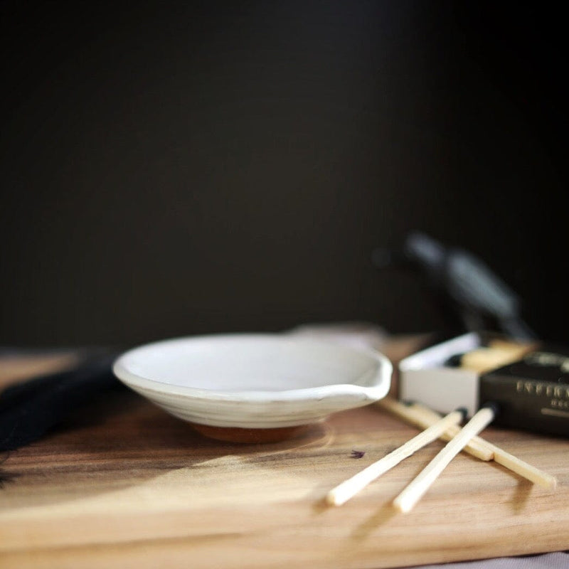 Gravesco Pottery | Handmade Pottery Spoon Rest in White