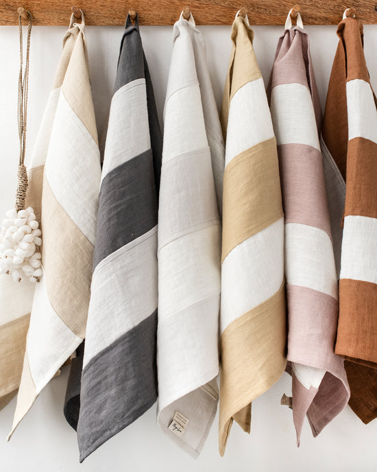 MagicLinen | Striped Linen Tea Towel | Kitchen towel Zero-waste: Natural Linen