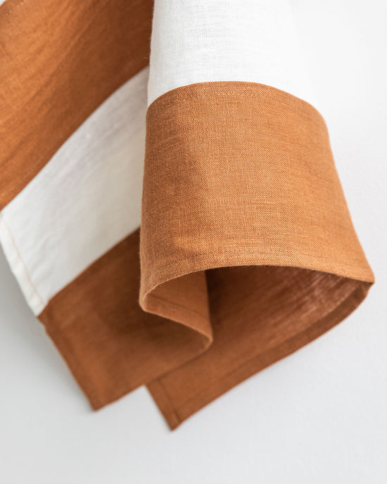 MagicLinen | Striped Linen Tea Towel | Kitchen towel Zero-waste: Cinnamon