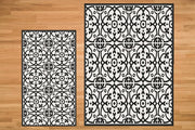 Etú HOME | Liberty L Italian Vinyl Rug features a black and white pattern, perfect for enhancing kitchens or entryways with water resistance and anti-slip design.