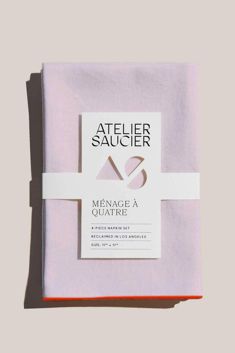 Atelier Saucier | Blush Linen Orange Napkin Set.