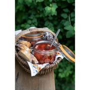 Le Parfait | Super Jars - 1L (32oz) in a woven basket with rustic bread and pickled vegetables, showcasing eco-friendly, versatile French glass storage.