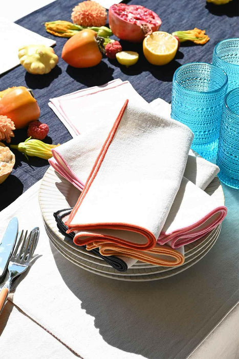 Atelier Saucier | Blush Linen Orange Napkin Set