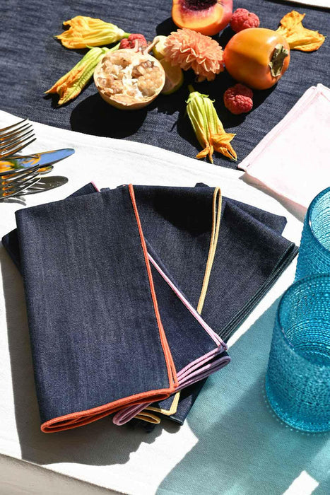 Atelier Saucier | Rainbow Denim Napkin Set.