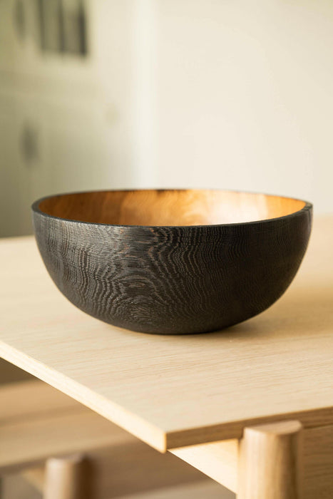 Handmade Ukrainian Charred Wooden Salad Bowls.