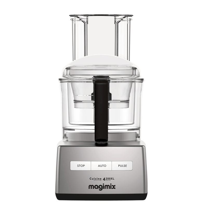 Magimix Food Processor 4200, a 14-cup white model, featuring a 3-in-1 bowl and Sabatier blades, perfect for versatile kitchen tasks at Athens Cooks.