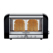 Magimix Vision Toaster - Red with see-through glass, eight browning levels, and versatile settings for perfect toasting. Ideal for bagels and thick slices.