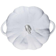 Staub Pumpkin Cocotte in Burnt Orange, a cast iron pot designed for slow-cooking, inspired by French pumpkins, ideal for hearty dishes and stylish kitchen display.