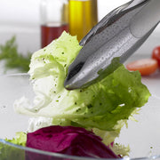 Rösle | Locking Tongs - 16 in, featuring an ergonomic design and patented coupling mechanism for one-handed use, crafted from 18-10 stainless steel for safe, space-saving kitchen utility.