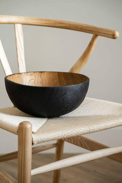 Handmade Ukrainian Charred Wooden Salad Bowls