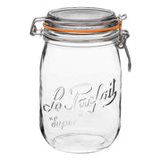 Le Parfait | Rounded French Glass Storage Jar - 3L (96 oz) with hinged lid and rubber gasket, ideal for canning, fermenting, and stylish pantry storage.