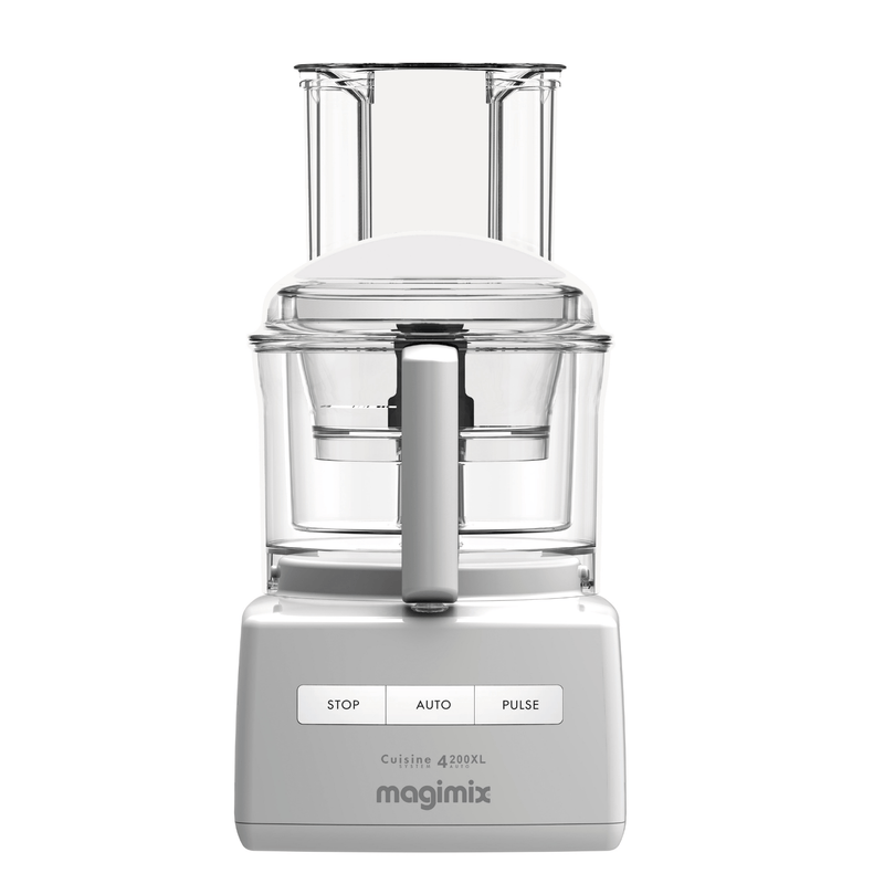 Magimix 4200 14 Cup Food Processor in white, featuring a three-bowl system and high-performance Sabatier blades, essential for efficient kitchen tasks at Athens Cooks.