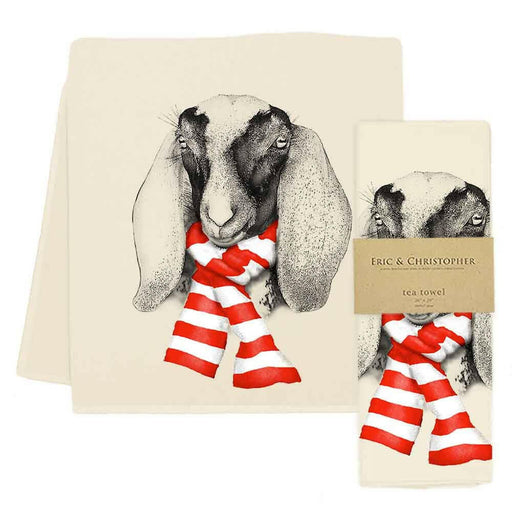 Eric and Christopher | Goat with Scarf Tea Towel.