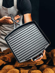 Lodge Blacklock | Triple Seasoned Cast Iron Square Grill Pan.