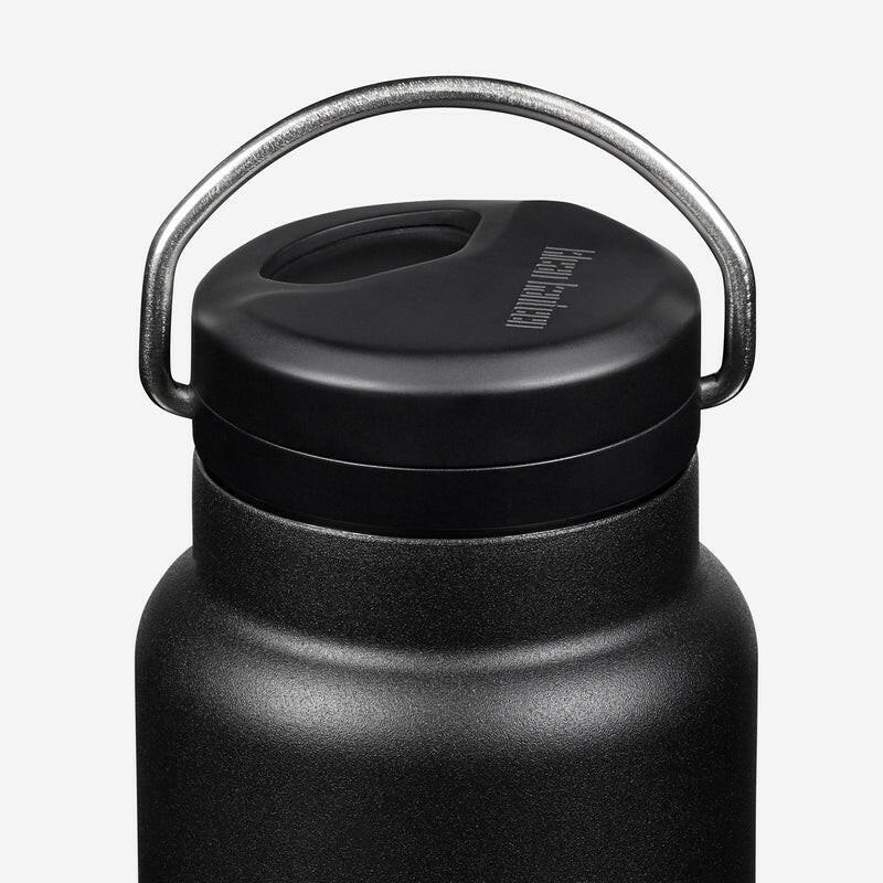 Klean Kanteen 32oz TKWide Insulated Water Bottle with Twist Cap, featuring a wide mouth and reusable steel straw for versatile hydration.