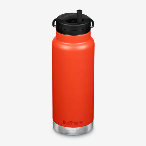 Klean Kanteen 32oz TKWide insulated water bottle with Twist Cap and built-in steel straw, ideal for versatile hydration during sports and outdoor activities.