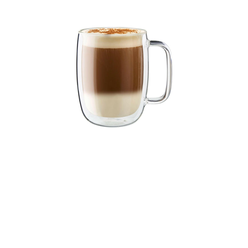 Set of 2 Double-Wall Glassware, showcasing elegant, artisan-crafted design by Matteo Thun. Perfect for maintaining beverage temperature, ideal for latte enjoyment.
