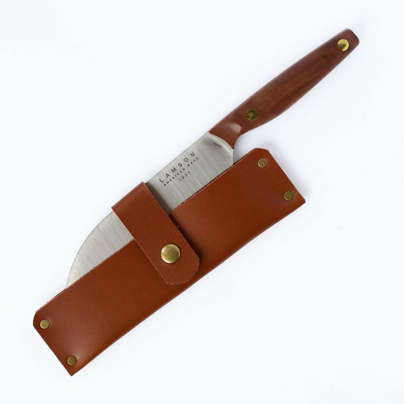 Lamson | 8" Chinese Santoku Cleaver with Leather Sheath, Brad Leone Signature Series.