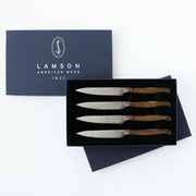 Lamson | 5" Vintage Fine Edge Walnut Steak Knives, Set of 4.