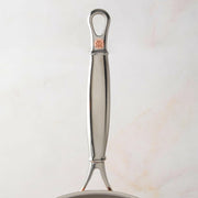 Ruffoni Symphonia Cupra 3.5 Quart Saucepan, featuring ergonomic stainless-steel handles and a hammered copper design, ideal for simmering and boiling.