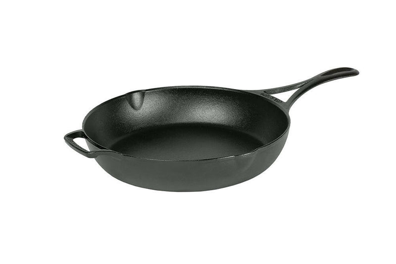 Lodge | Blacklock Skillets - Set of 2 | 10.25 & 12 cast iron skillets, showcasing versatile cookware ideal for searing, roasting, and baking on various heat sources.