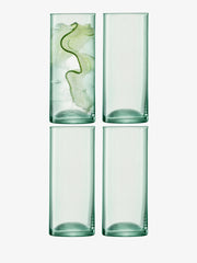 LSA International Canopy Highball Glass, 9oz, from the Carafe + Glassware Collection, showcasing sustainable design with recycled materials and distinctive air bubbles.