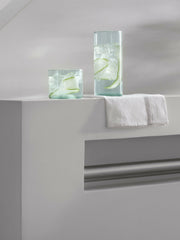 LSA International Canopy Highball Glass, part of the Canopy Carafe + Glassware Collection, showcasing unique air bubbles and sustainable craftsmanship, 9oz capacity.