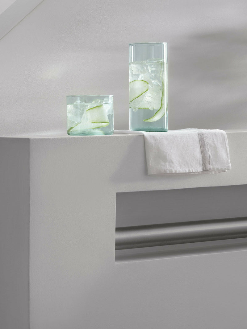 LSA International Canopy Highball Glass, part of the Canopy Carafe + Glassware Collection, showcasing unique air bubbles and sustainable craftsmanship, 9oz capacity.