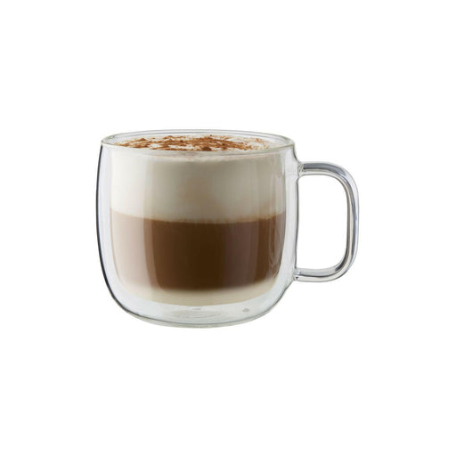 Double-Wall Glassware Collection - Cappuccino | Set of 2: Elegant, mouth-blown glasses designed to maintain beverage temperature, enhancing your dining experience with functional artistry.