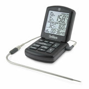 ThermoWorks | ChefAlarm Cooking Alarm Thermometer + Timer - Black, featuring large digits, backlight, and Pro-Series High Temp Cooking Probe for precise temperature tracking in professional kitchens.