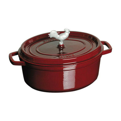 Staub | Coq Au Vin Cocotte 5.75 QT - Grenadine, ideal for slow-cooking and braising, with a self-basting lid and durable enamel finish, perfect for gourmet kitchens.
