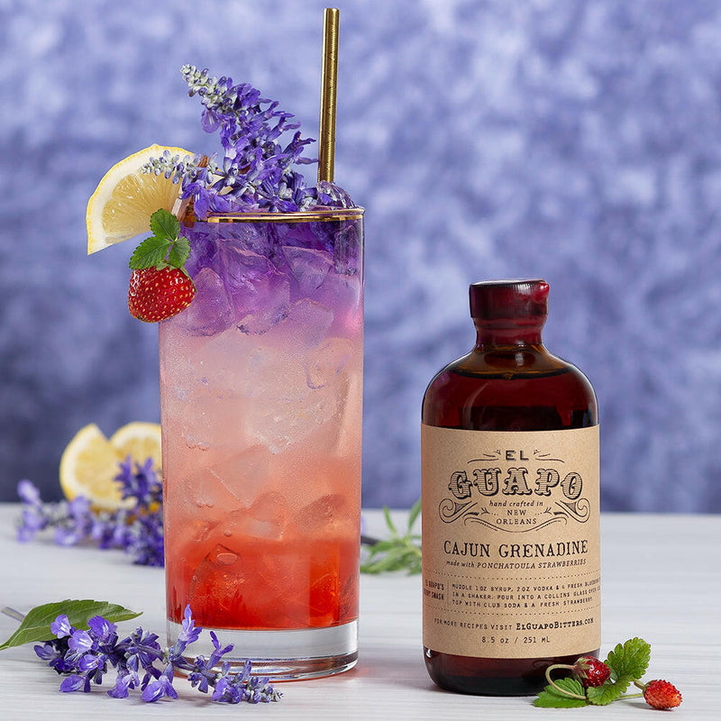 El Guapo's Craft Cocktail Syrups - Almond Orgeat bottle enhances drinks with unique almond flavor, ideal for cocktails and mocktails, aligning with Athens Cooks' curated kitchen offerings.