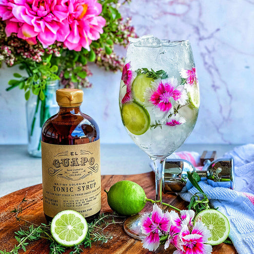 El Guapo | Craft Cocktail Syrups - Almond Orgeat bottle, perfect for enhancing cocktails or mocktails with its rich, nutty flavor, ideal for home mixology.