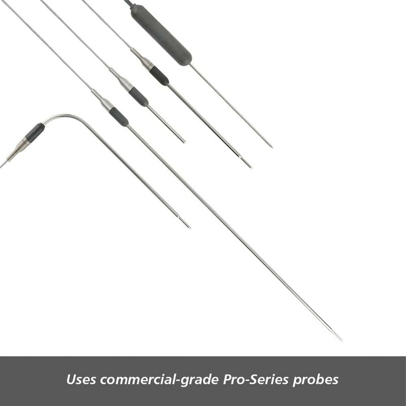 ThermoWorks | DOT Simple Alarm Thermometer with a probe, designed for precise cooking temperature monitoring. Ideal for various cooking methods, shown with large, easy-to-read display.