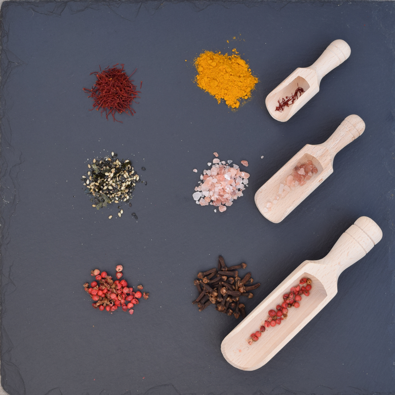 Earth & Nest | Wooden Scoop Trio + Drawstring Cotton Bag.