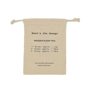 Earth & Nest | Wooden Scoop Trio + Drawstring Cotton Bag.
