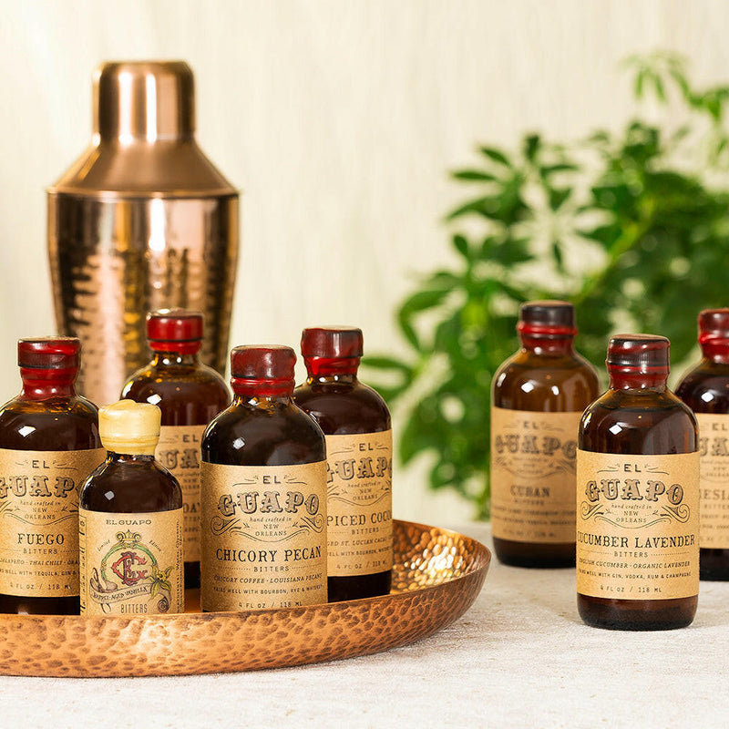 El Guapo | Bitters - Holiday Pie, an artisanal blend from New Orleans, elevates cocktails with bold Southern flavors, ideal for enhancing any bar collection.