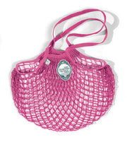 Filt | French Market Bags - Gold, a stylish, durable pink mesh bag perfect for eco-conscious shopping, designed to hold groceries like wine and baguettes.