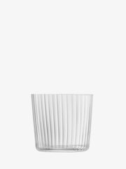 LSA International | GIO Line Drinkware Linear | Set of 4 - 13 oz glasses, featuring a linear texture, ideal for versatile use and everyday practicality.
