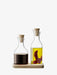 LSA International | Serve Oil + Vinegar Set with Oak Base.