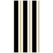 Hester & Cook | Gold Celebration Collection - Black & Gold Awning Stripe Guest Napkins with shimmering foil accents, perfect for adding luxury to festive occasions.