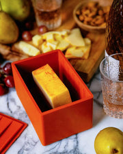 CapaBunga | Cheese Vaults - Soft Cheese - Biscuit (yellow) enhances cheese storage by preventing mold and maintaining freshness. Perfect for gourmet selections from Athens Cooks.