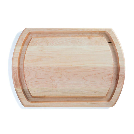 J.K. Adams Maple Reversible Carving Board, 24 x 16, features a poultry-holding indentation and juice groove, ideal for carving tasks.