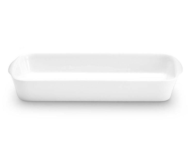 Pillivuyt Rectangular Bakers - Large, 14.5 x 8 x 2, 3 qt; durable porcelain bakeware, oven-safe to 550°F, ideal for freezer-to-oven use, perfect for versatile cooking.