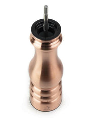 Peugeot | Paris Chef u'Select Pepper Mill, 9-inch copper-toned, showing hourglass shape and exposed grinding mechanism, highlighting six adjustable grind settings for precise seasoning.