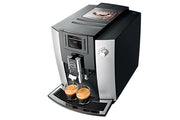 Jura | E6 - Fully Automatic Espresso + Coffee Machine featuring AromaG3 grinder, Pulse Extraction Process, and user-friendly TFT display for premium coffee enjoyment.