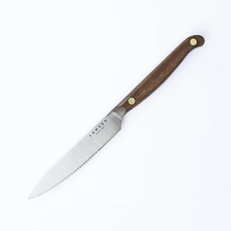Lamson | 5" Vintage Fine Edge Walnut Steak Knives, Set of 4.