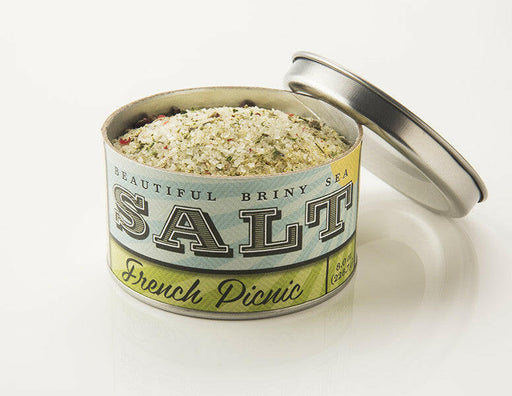 Beautiful Briny Sea | Sea Salts - Sultan Papadopoulos can with lid, showcasing a gourmet salt blend designed to enhance culinary dishes.